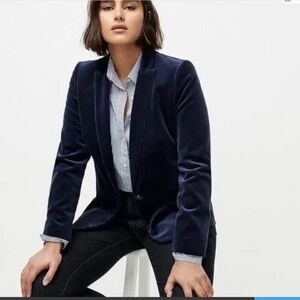 J Crew Navy Velvet Blazer New!